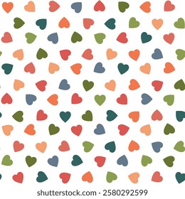 multicolor hearts. valentine greeting card. vector seamless pattern. wedding repetitive background. fabric swatch. wrapping paper. design template for textile, home decor, greeting card