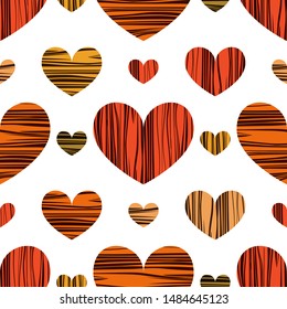 Multicolor hearts. Vector illustration. Seamless pattern background. Wrapping paper design