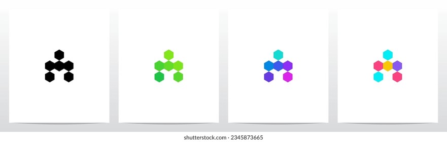 Multicolor Hexagon Letter Logo Design A