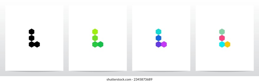 Multicolor Hexagon Letter Logo Design L