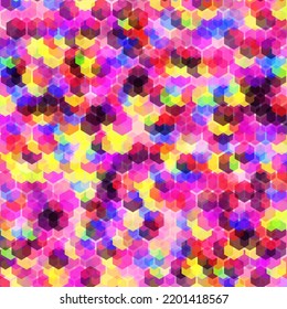 Multicolor Hexagon pattern abstract background geometric seamless wallpaper. vector ornament