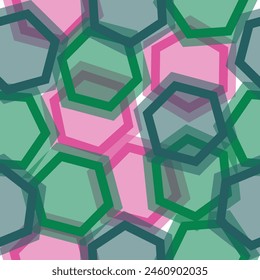 Multicolor Hexagon pattern abstract background geometric seamless wallpaper.   Fresco for interior printing, Wallpapers. Mural art.