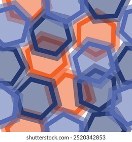 Multicolor Hexagon pattern abstract background geometric seamless wallpaper.   Seamless vector pattern.
