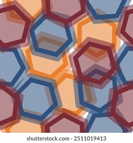 Formas hexagonales multicolores sobre fondo blanco. Patrón de Vector geométrico sin fisuras. fondo hexagonal multicolor. 