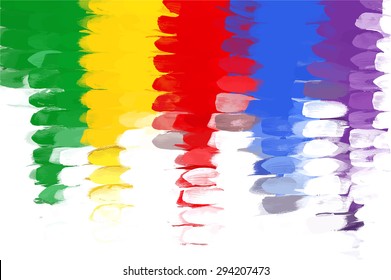 Multicolor horizontal brush strokes background. Vector version