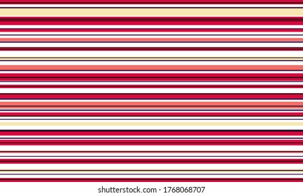 Multicolor horizontal stripes lines seamless pattern. Vintage geometric background graphic design. Horizontal lines vibrant seamless textile print. Clothing fabric pattern with parallel stripes.