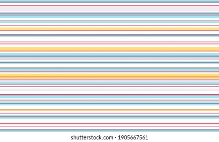 Multicolor horizontal stripes lines seamless pattern. Simple geometric background graphic design. Horizontal lines modern seamless textile print. Swimwear parallel stripes pattern.