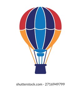 Design de balão de ar quente multicolorido, arte vetorial cênica