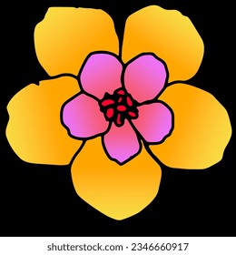Multi-color illustration of a flower.