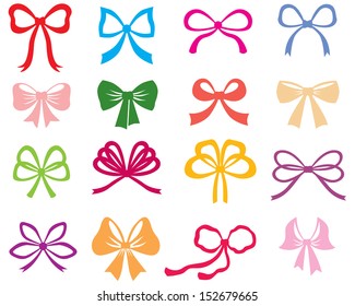 Multicolor image of different bow collection