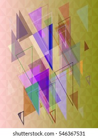 multicolor at impartial triangle, contrasting ensemble above texture