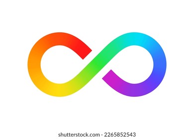 Símbolo infinito multicolor aislado en fondo blanco. Vector