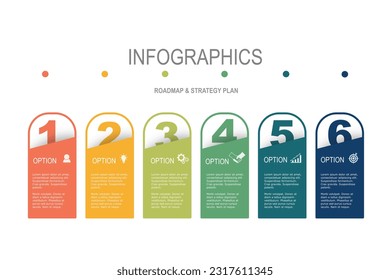 multicolor infographic elements  template, business concept with , 6 steps , minimal shape design for workflow layout, diagram, annual report, web design.Creative banner, label vector