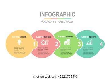 multicolor infographic elements  template, business concept with , 4 steps , circle shape design for workflow layout, diagram, annual report, web design. Creative banner, label vector