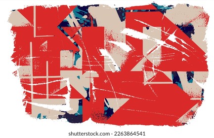 Impresión de tinta multicolor sobre un fondo blanco. Textura vectorial