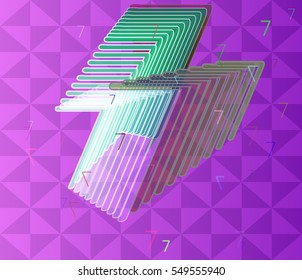 multicolor into great case, various opinion between Number 7 vector background