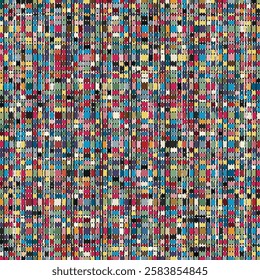 Multicolor Irregular Mosaic Checked Pattern