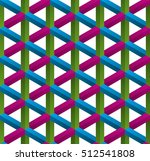 Multicolor Isometric Seamless Pattern. 3D Optical Illusion Background Texture. Editable Vector EPS10 Illustration.
