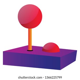Multicolor joystick simple vector illustration on a white background