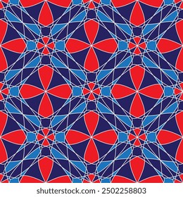 Multicolor Kaleidoscope Floral Check Pattern
