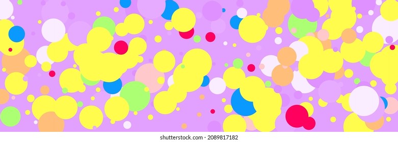 Multicolor Kids Pastel Red Violet Vibrant Background. Vivid Pink Circles Yellow Children Wallpaper. Light Color Green Purple Rainbow Play Composition. Dark Blue Beige Bright Lavender Pattern.