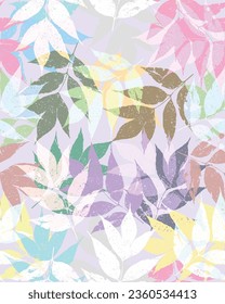 multicolor leaves pattern background, seamless background, seamless pattern, seamless design, vector print design, fabric and textile design, warm colors