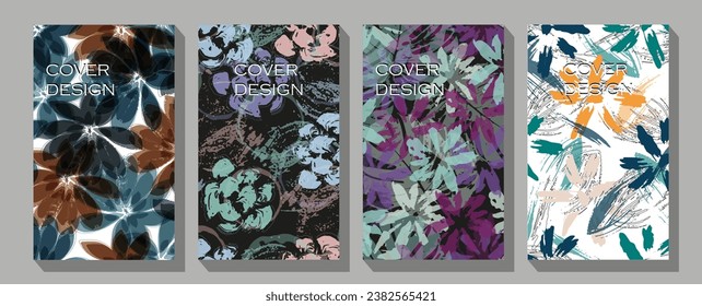 Multicolor leaves vector design Fall background with plant elements. Text design.
