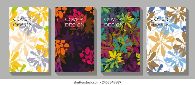 Multicolor leaves vector design  Handdrawn background with branch of leaves.