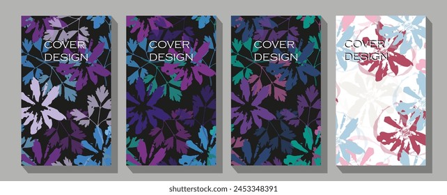 Multicolor leaves vector design  Two multicolored parrots in front