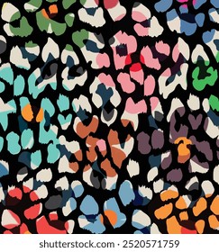 Multicolor leopard pattern fabric print
