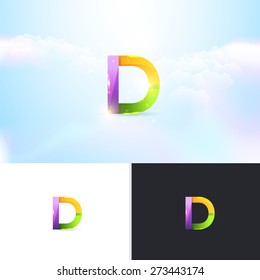 Multicolor Letter D Symbol Vector Design. Graphic Icons, Logo, Sign Template