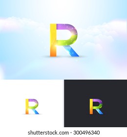 Multicolor Letter R Symbol Vector Design. Graphic Icons, Logo, Sign Template