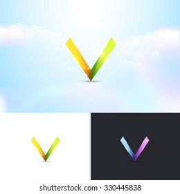 Multicolor Letter V Symbol Vector Design. Graphic Icons, Logo, Sign Template