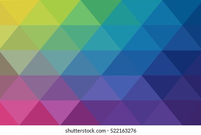 Multicolor light red, green, blue polygonal illustration, which consist of triangles. Geometric background in Origami style with gradient. Triangular design for your business.