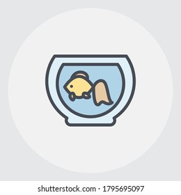 multicolor line aquarium icon, simple element from Pet-vet set, for web and mobile