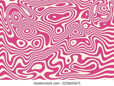 Multicolor liquify wavy lines vector background. Distorted pink and light red line waves.