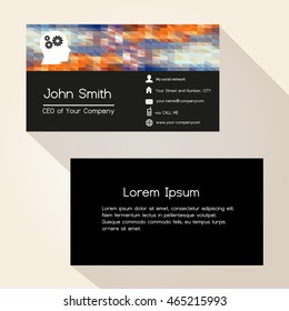 multicolor low polygon colorful business card design eps10