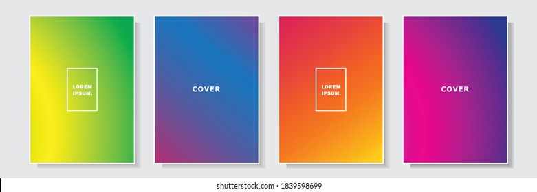 multicolor luxury modern cover set template collection design vector, gradation style