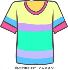 Multicolor man shirt, illustration, vector on white background.