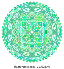 Multicolor Mandala. Vector Ethnic Oriental Circle Ornament. 