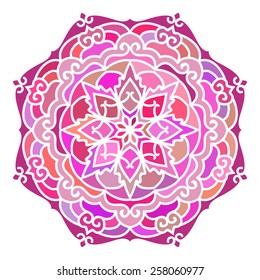 Multicolor Mandala. Vector Ethnic Oriental Circle Ornament. 