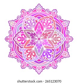 Multicolor Mandala. Vector Ethnic Oriental Circle Ornament. 