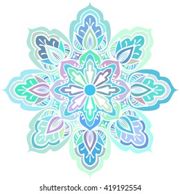 Multicolor Mandala. Vector Ethnic Oriental Circle Ornament. 
