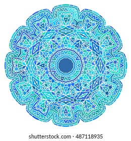 Multicolor Mandala. Vector Ethnic Oriental Circle Ornament. 