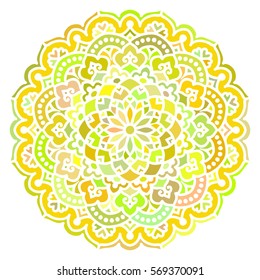 Multicolor Mandala. Vector Ethnic Oriental Circle Ornament. 