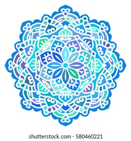 Multicolor Mandala. Vector Ethnic Oriental Circle Ornament. 