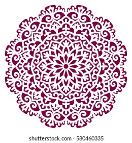 Multicolor Mandala. Vector Ethnic Oriental Circle Ornament. 