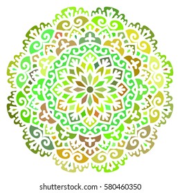 Multicolor Mandala. Vector Ethnic Oriental Circle Ornament. 