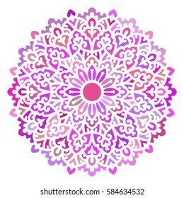 Multicolor Mandala. Vector Ethnic Oriental Circle Ornament. 