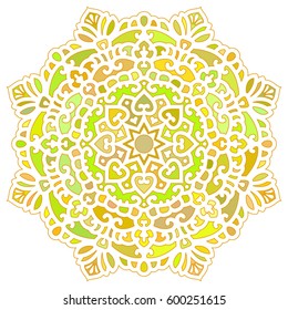Multicolor Mandala. Vector Ethnic Oriental Circle Ornament. 